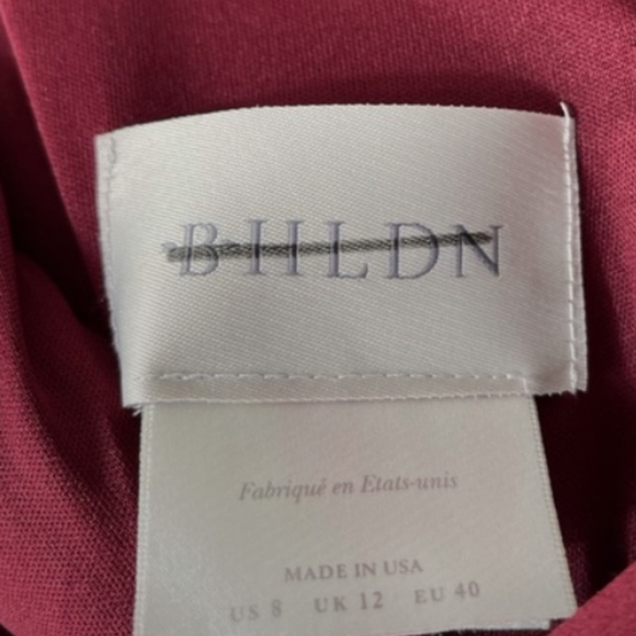 BHLDN Jones V-Neck Crepe Dress - Maroon - Picture 5 of 5